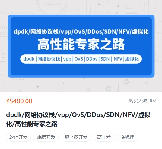 dpdk/网络协议栈/vpp/OvS/DDos/SDN/NFV/虚拟化/高性能专家之路