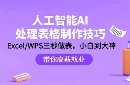 人工智能-AI处理表格制作技巧：ExcelWPS三秒做表，大神到小白